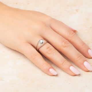 18ct White Gold 0.5ct Diamond Domed Band Solitaire Ring