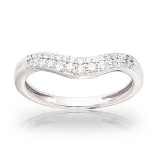 18ct White Gold Diamond Wishbone Ring