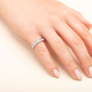 18ct White Gold 1ct Diamond Half Eternity Band Ring