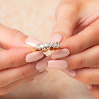 18ct Yellow Gold Six Stone 1ct Diamond Half Eternity Ring