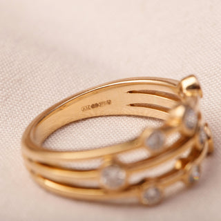 9ct Yellow Gold 0.5ct Diamond Bubble Band Ring