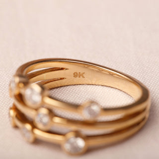 9ct Yellow Gold 0.5ct Diamond Bubble Band Ring