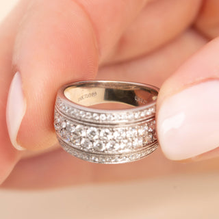 18ct White Gold 0.95ct Pavé Set Diamond Band Ring