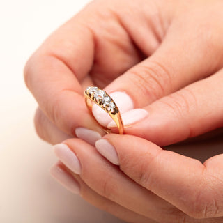 SCRAPPED Antique 18ct Yellow Gold Five Stone Diamond Half Eternity Band Ring