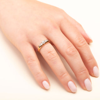 SCRAPPED Antique 18ct Yellow Gold Five Stone Diamond Half Eternity Band Ring