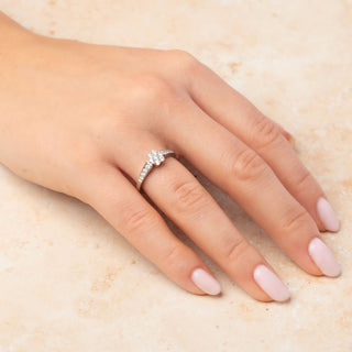 Platinum 0.5ct Daisy Accented Diamond Cluster Ring