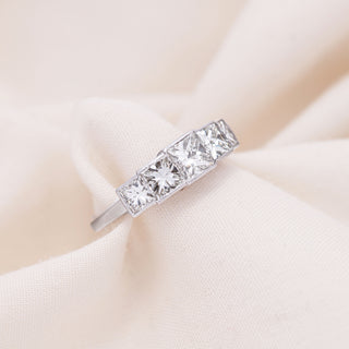 Vintage 18ct White Gold 2.5ct Princess Cut Diamond Five Stone Half Eternity Ring