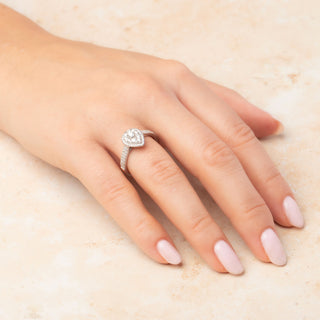 Platinum 0.75ct Pear Shaped Diamond Cluster Ring