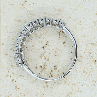18ct White Gold Diamond Half Eternity Ring – 2.00ct – Baguette & Round Cut Cluster – Size O