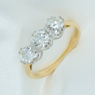 18ct Yellow & White Gold Diamond Trilogy Ring – 1.60ct – VS Clarity – Size P