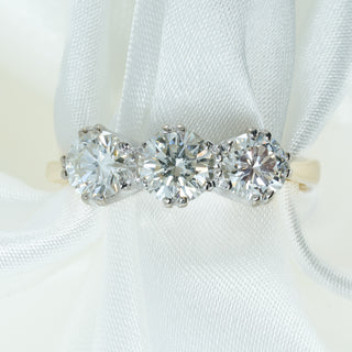 18ct Yellow & White Gold Diamond Trilogy Ring – 1.60ct – VS Clarity – Size P