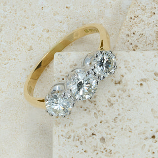 18ct Yellow & White Gold Diamond Trilogy Ring – 1.60ct – VS Clarity – Size P
