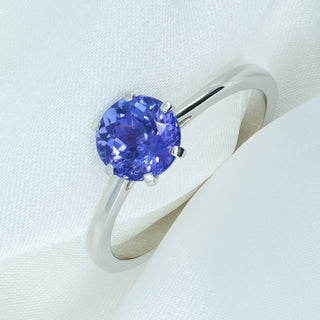 Modern Platinum Tanzanite Solitaire Ring – 2.04ct – AAAA Grade – Size S ½