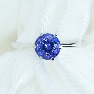 Modern Platinum Tanzanite Solitaire Ring – 2.04ct – AAAA Grade – Size S ½