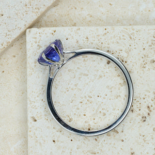 Modern Platinum Tanzanite Solitaire Ring – 2.04ct – AAAA Grade – Size S ½