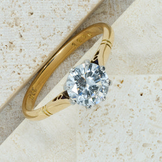 18ct Yellow & White Gold Diamond Solitaire Ring – Approx. 1.10ct – Size P