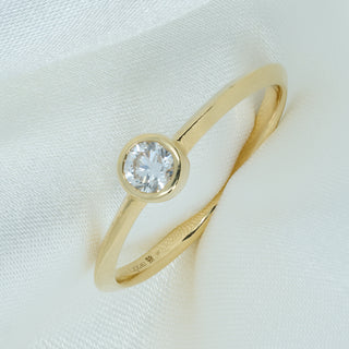 Clogau 18ct Yellow Gold Diamond Solitaire Ring – 0.25ct – Bezel Set – Size T