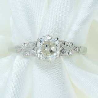 Antique 18ct White Gold & Platinum Old Cut Diamond Solitaire Ring – Approx. 1.00ct – Size M ½