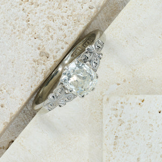 Antique 18ct White Gold & Platinum Old Cut Diamond Solitaire Ring – Approx. 1.00ct – Size M ½