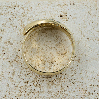 Antique 18ct Yellow Gold Old-Cut Diamond Snake Coil Ring – Chester Hallmark – Size Q
