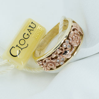 Clogau 9ct Yellow & Rose Gold Diamond Band Ring – Unworn, Boxed – Size N