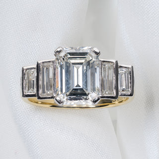 GIA Certified 2.03ct Emerald Cut Diamond Ring in 18ct Yellow & White Gold - I½