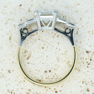 GIA Certified 2.03ct Emerald Cut Diamond Ring in 18ct Yellow & White Gold - I½