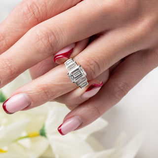 GIA Certified 2.03ct Emerald Cut Diamond Ring in 18ct Yellow & White Gold - I½
