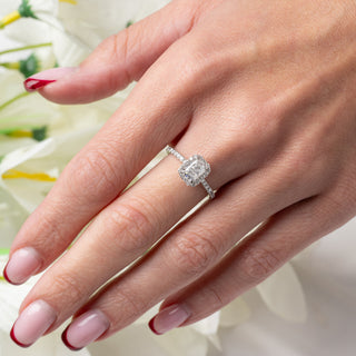 GIA Certified 1.00ct E Colour Radiant Cut Diamond Ring in 14ct White Gold - Size N½