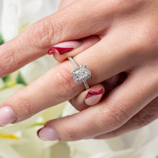 GIA Certified 1.00ct E Colour Radiant Cut Diamond Ring in 14ct White Gold - Size N½