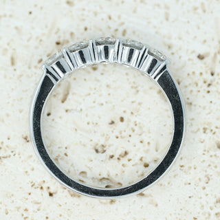 Platinum 950 0.75ct Diamond Half Eternity Band Ring - Size I½