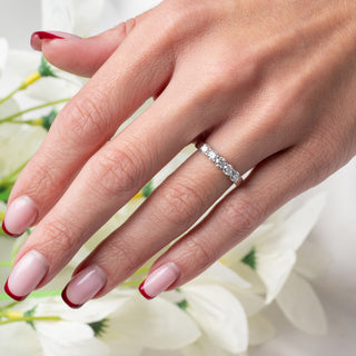 Platinum 950 0.75ct Diamond Half Eternity Band Ring - Size I½