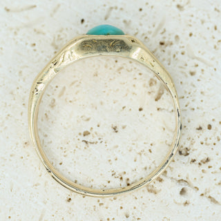 Antique 1837 15ct Yellow Gold Turquoise Signet Ring - Late Georgian