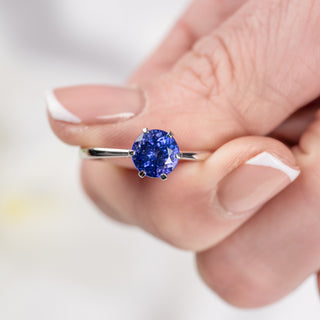 Modern Platinum Tanzanite Solitaire Ring – 2.04ct – AAAA Grade – Size S ½