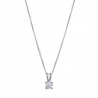 18ct White Gold 0.4ct Diamond Solitaire Pendant Necklace