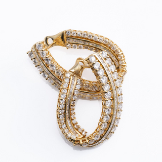 Bespoke 18ct Yellow Gold 6.5ct Diamond Twist Earrings – Natural VS–SI Diamonds