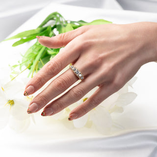 18ct Yellow Gold 1.10ct Diamond Five Stone Half Eternity Ring
