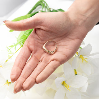 18ct Yellow Gold 1.10ct Diamond Five Stone Half Eternity Ring