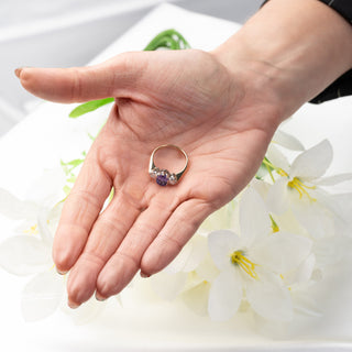 18ct Yellow Gold AAA Tanzanite And Diamond Trilogy Ring -1.5ct Centre