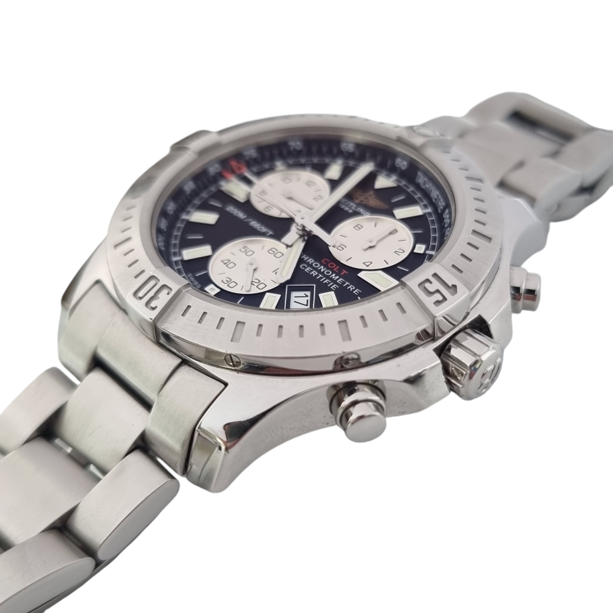 Breitling Colt Chronograph Quartz Wristwatch Full Set 2016 44mm A73388 Dobson Fine Jewellery