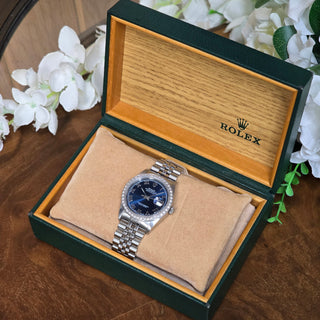 Rolex Datejust Ref. 16234 - 36mm - Blue Sunburst Dial & Diamond Bezel (1988)