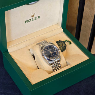 Rolex Datejust 116200 36mm Oyster Steel with factory blue and Roman Numeral Dial