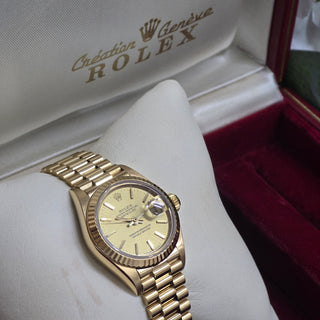 Rolex Lady-Datejust 69178 - 18ct Yellow Gold - 26mm - Full Set (1987)