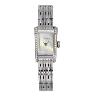 Ladies Gucci 8600L 19mm Mother of Pearl Dial Polished Stainless Steel Diamond Set