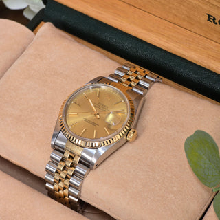 Rolex Datejust 16233 - Automatic - 36mm - Two-Tone Champagne Baton Dial (1993)