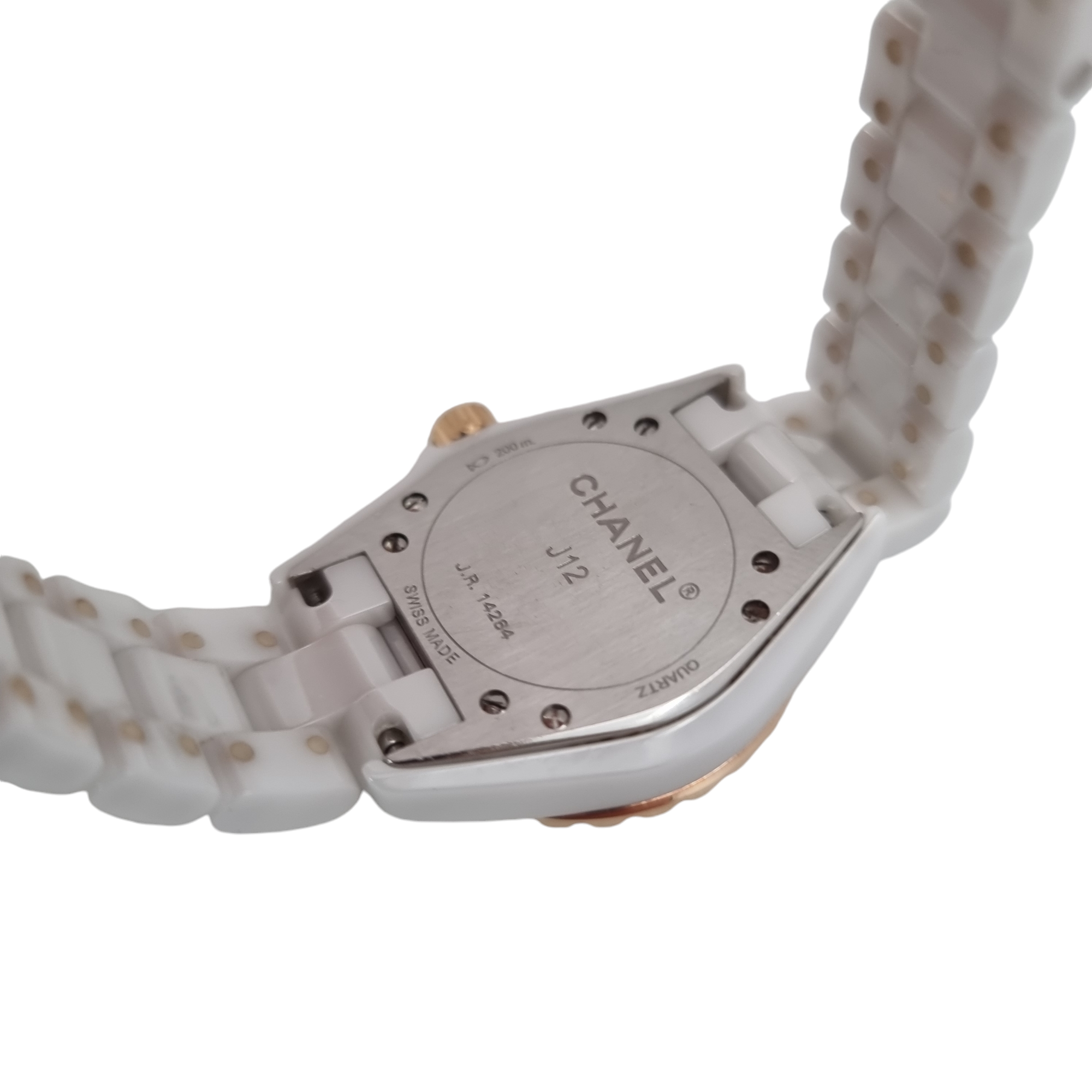 Chanel J12 18ct Gold Diamond Dial Ceramic Watch White Full Set