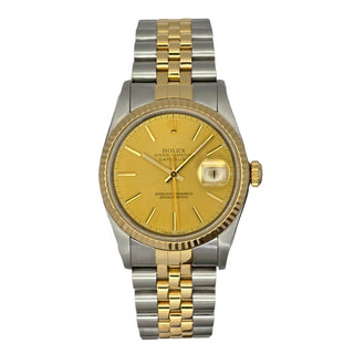 Rolex Datejust 16233 - Automatic - 36mm - Two-Tone Champagne Baton Dial (1993)