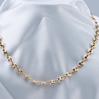 Vintage 9ct Yellow Gold Anchor Marine Link Chain Necklace