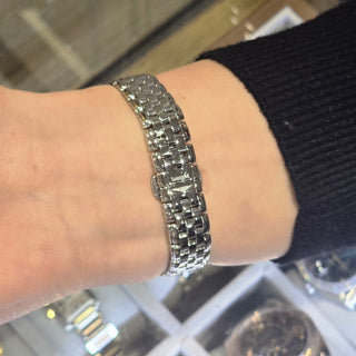 Ladies Longines Flagship Wristwatch L4.274.0.87.6 Stainless Steel Mother of Pearl Dial VS Diamond Bezel