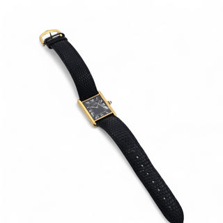 Reserved Vintage Ladies Cartier Must De Tank 22mm Crocodile Leather Strap Vermeil Silver Case